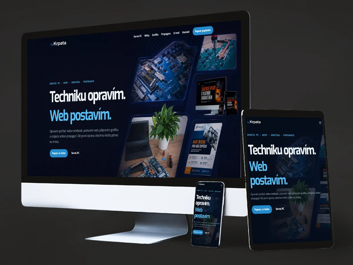 Web byKrpata na monitoru, tabletu a telefonu