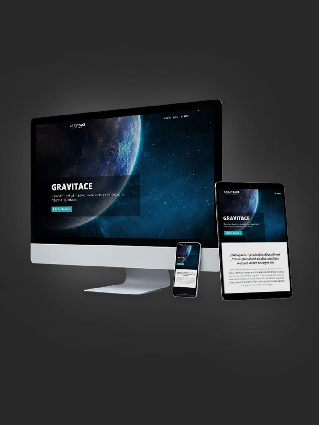 Tvorba webu – Blog o gravitaci